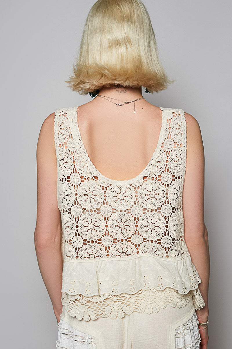 POL Lace Crochet Tank