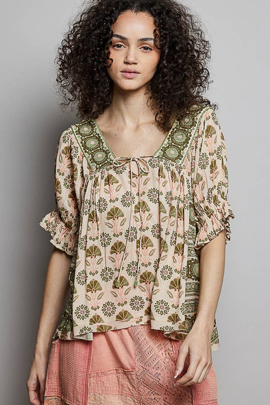 Pol: Beaded Accent  Top