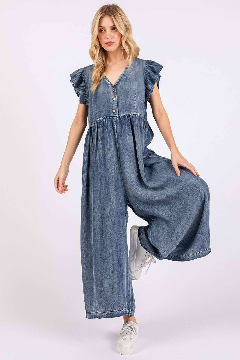 Ruffle Sleeve Jumpsuit