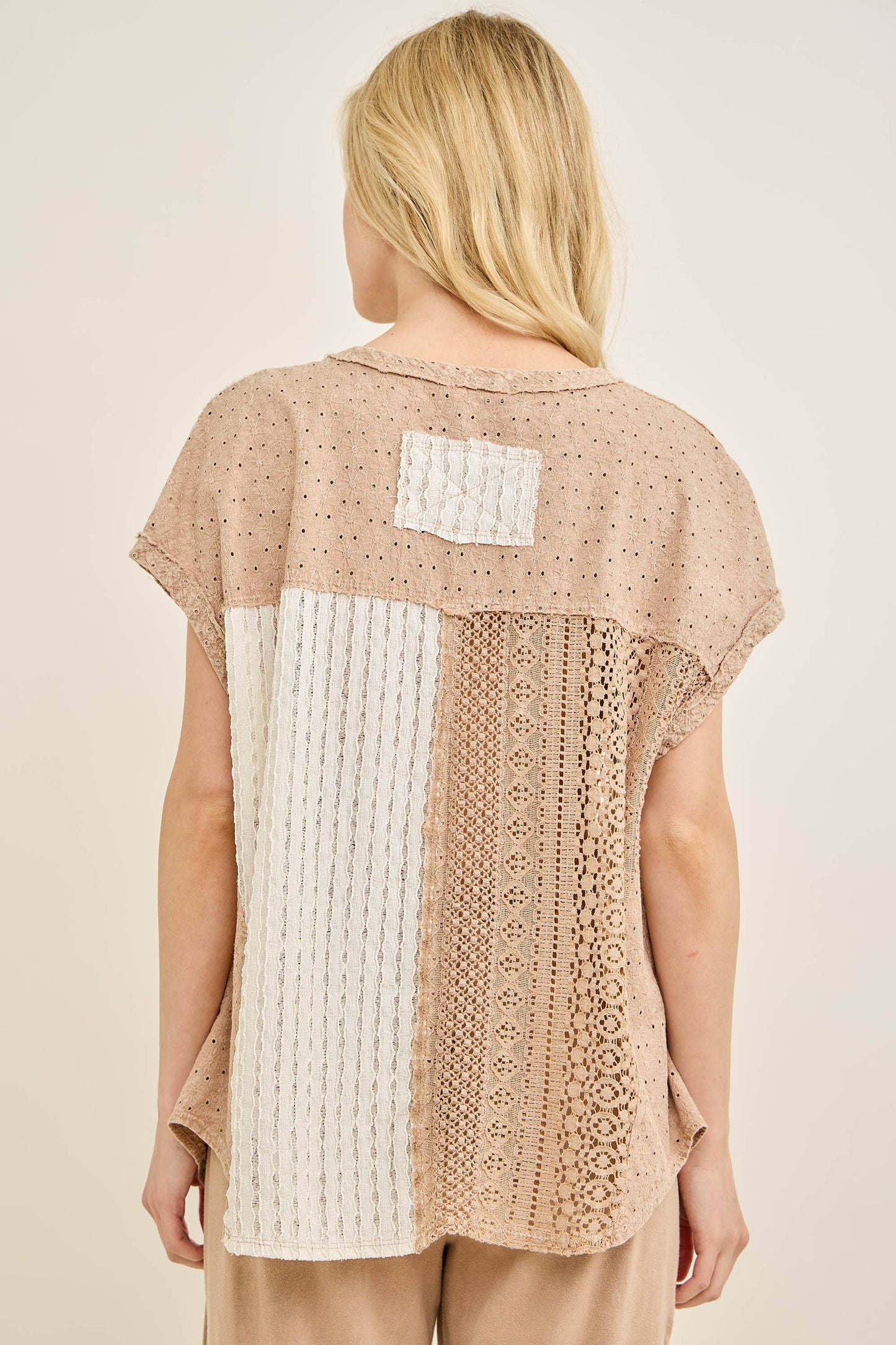 Washed Contrast Top
