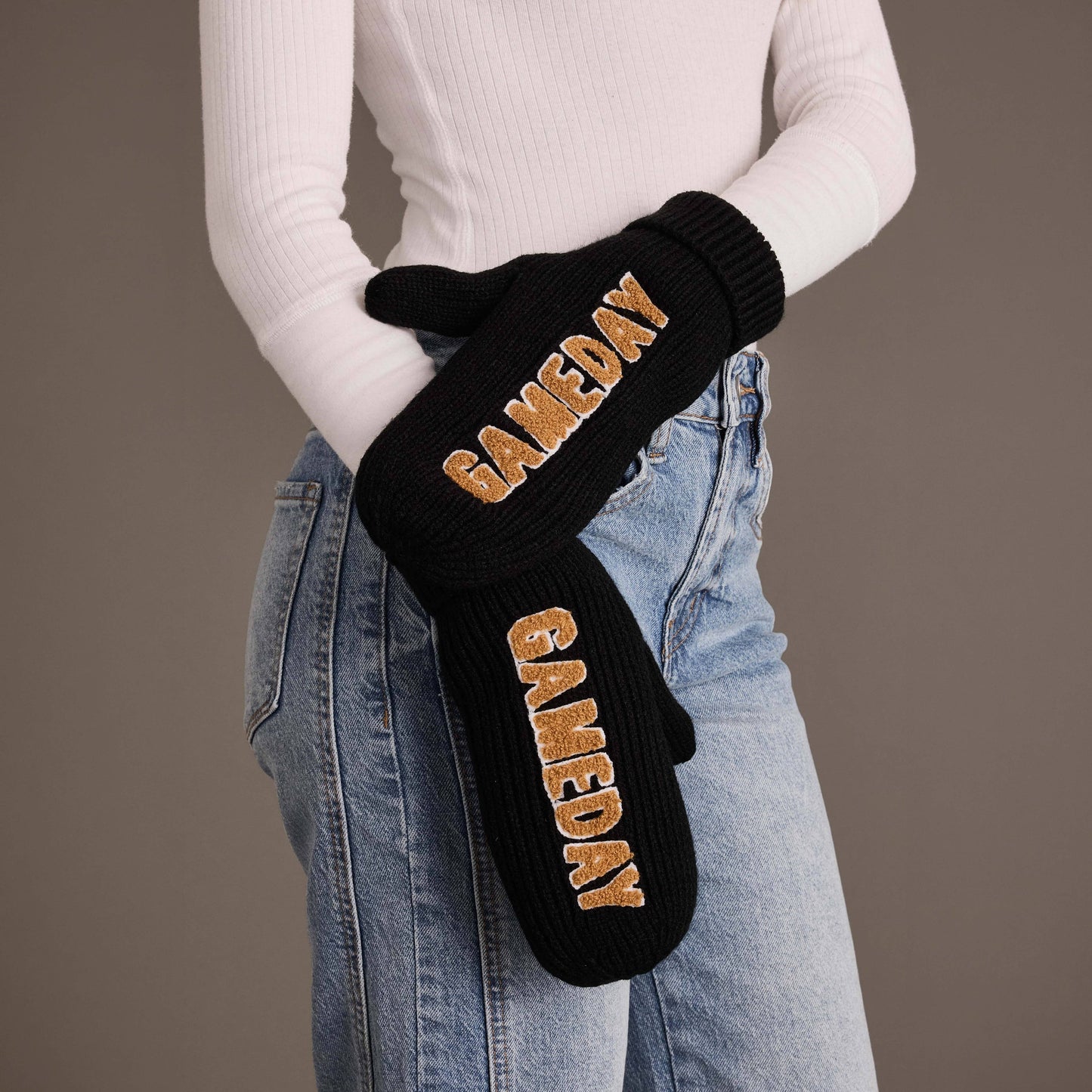 Black & Tan Game Day Mittens