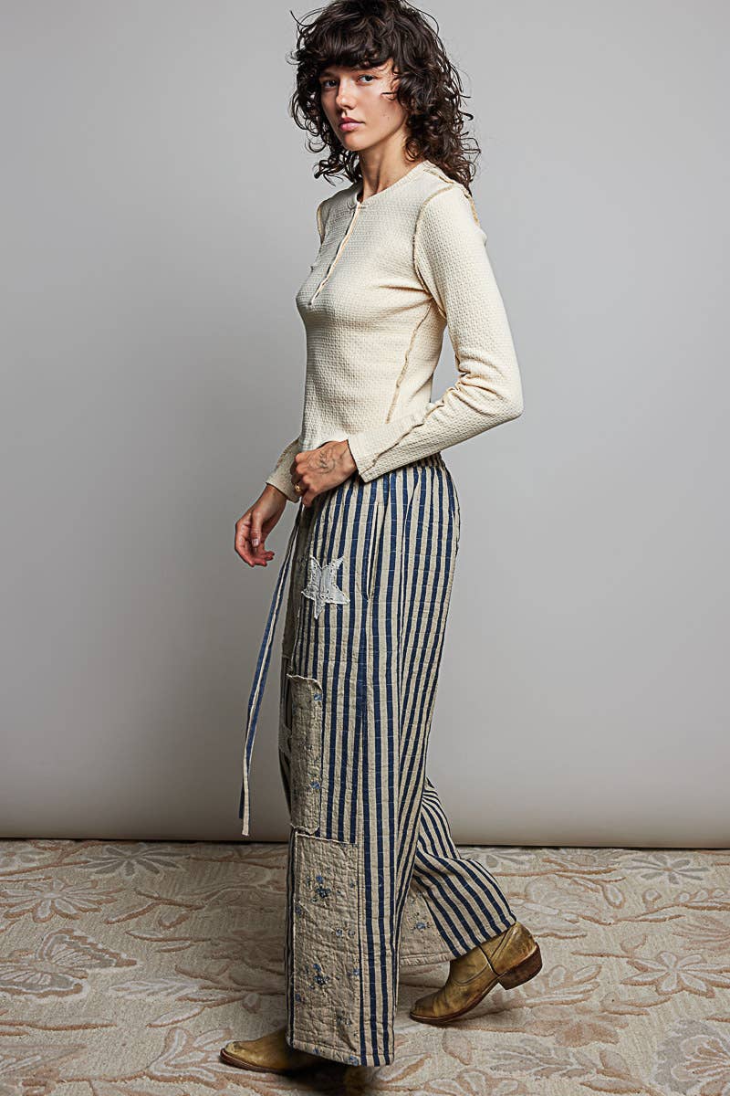 Pol: Striped Star Quilted Pants