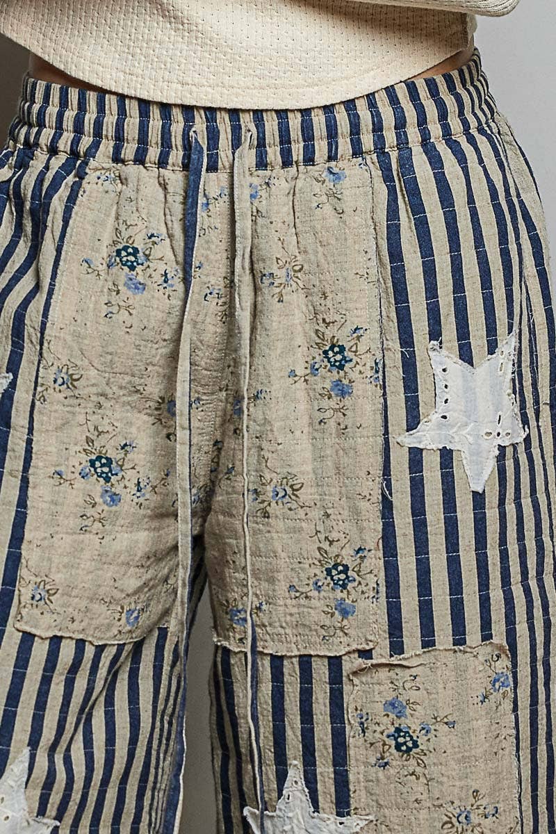 Pol: Striped Star Quilted Pants