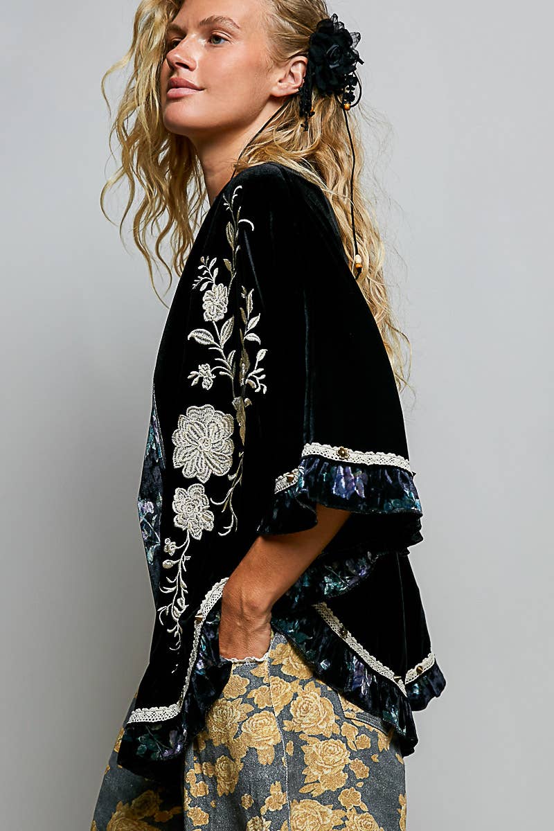 POL: Velvet Ruffle Cardi