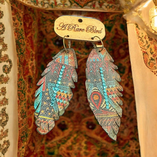 Aztec Leather Earrings