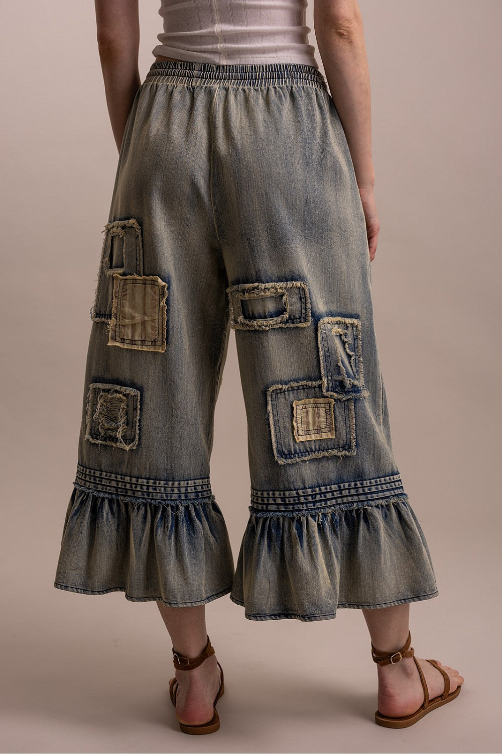 Denim Patch Pants
