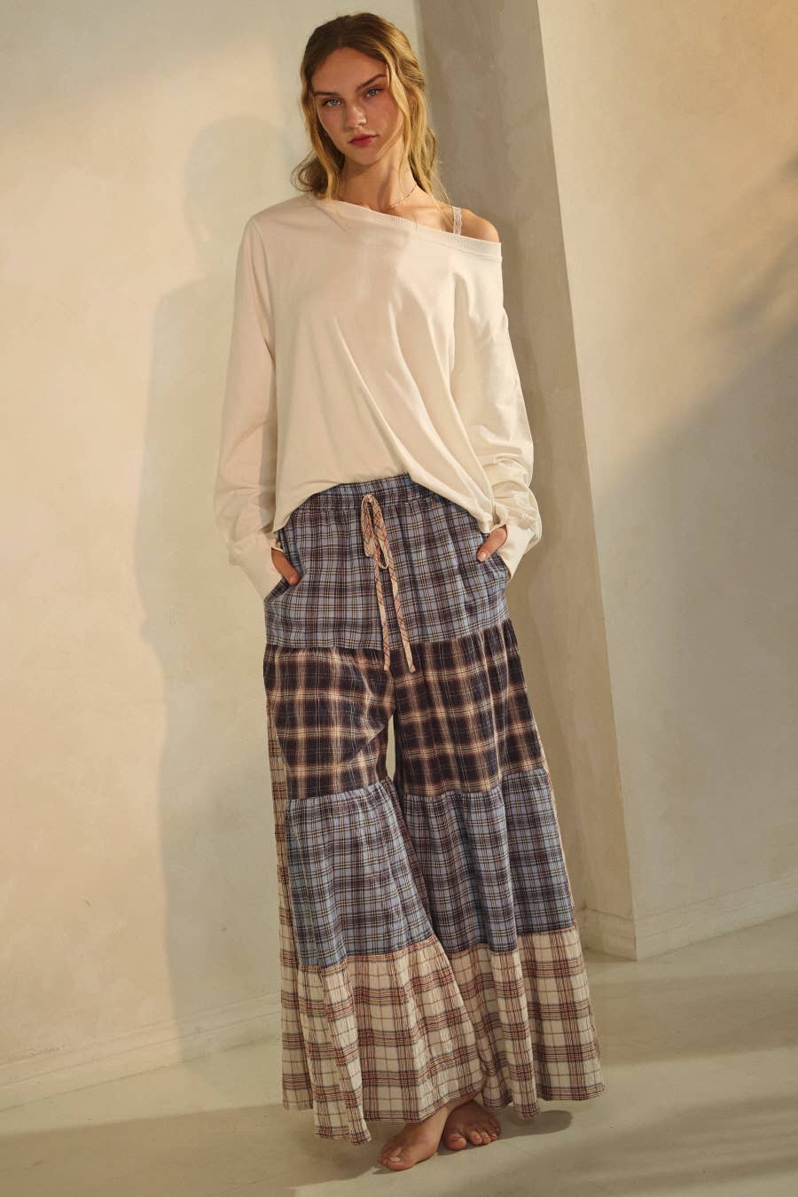 Plaid Patch Pants