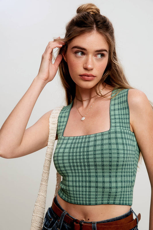 Plaid Knit Brami