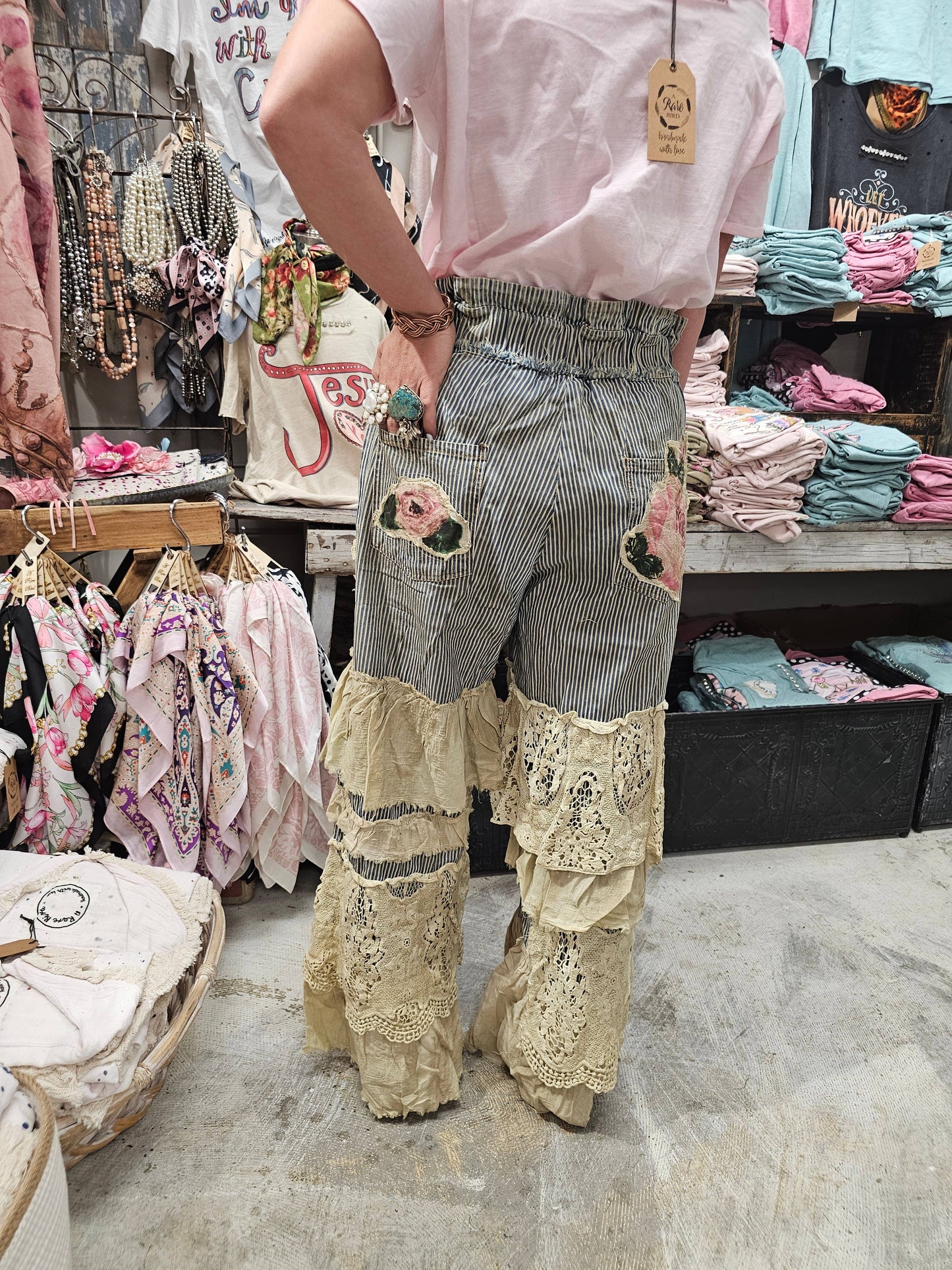 RARE BIRD: Rose Ticking Pant