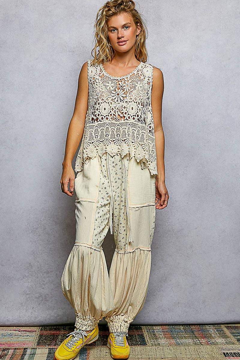 Pol: Round Neck Crochet Top