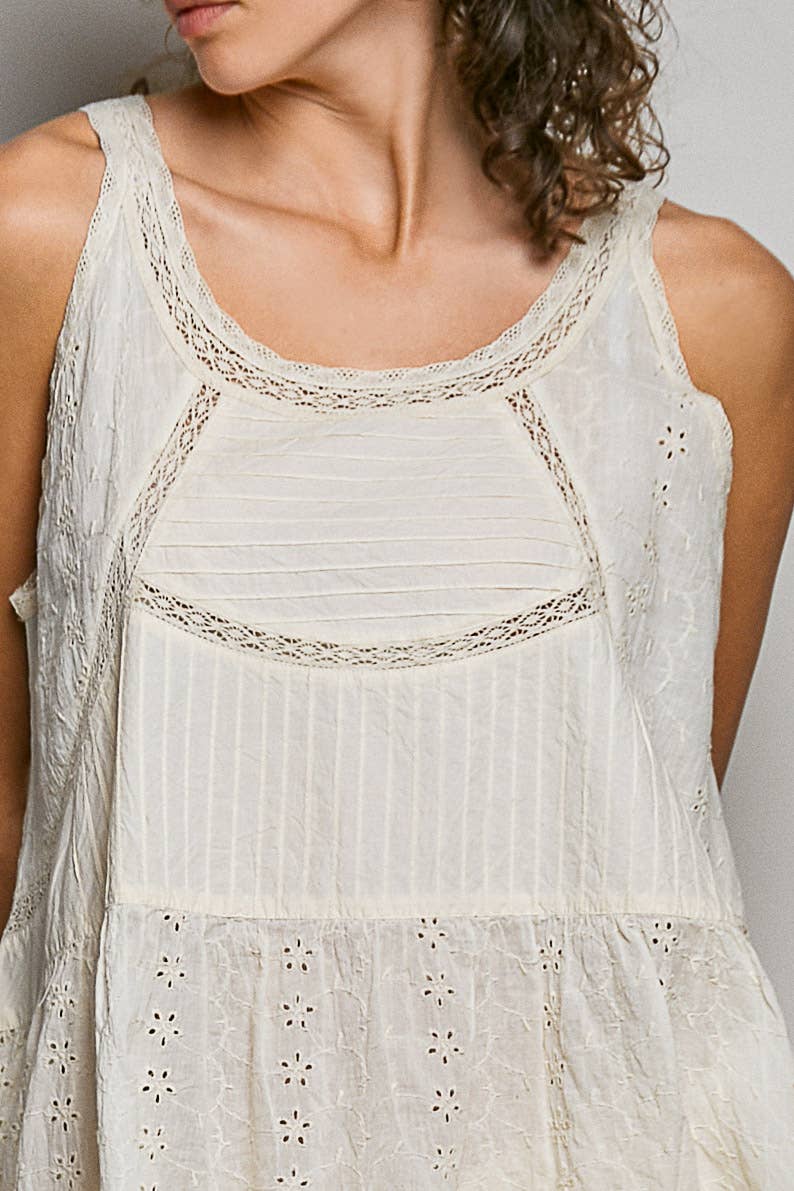 POL:  Eyelet Mini Dress