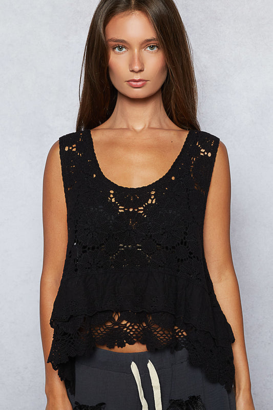 POL Lace Crochet Tank