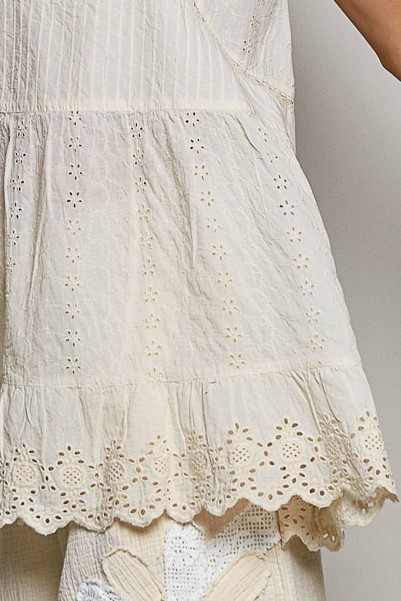 POL:  Eyelet Mini Dress