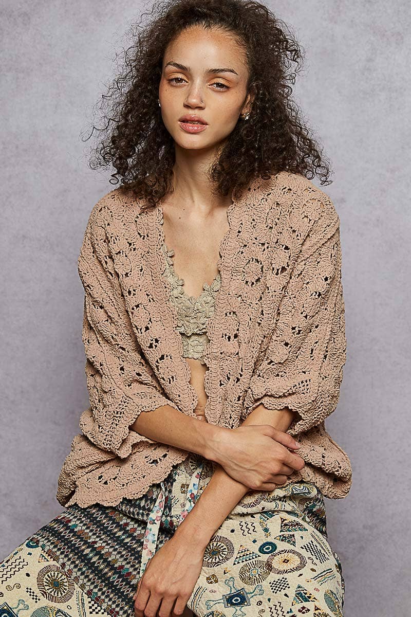 Pol: Crochet Chenille Cardigan