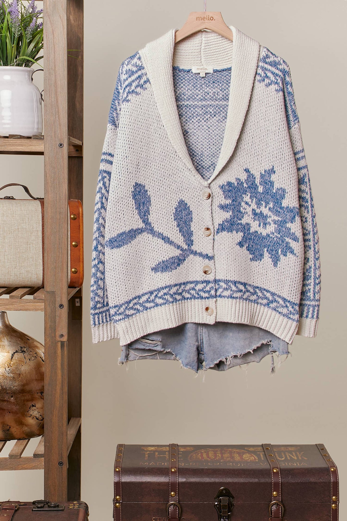Blue Floral Cardigan