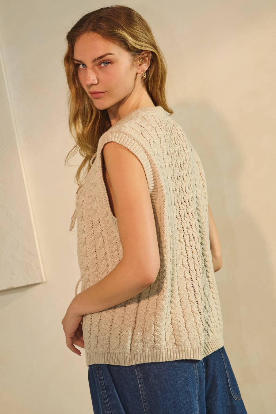 Open-front Knitted Vest