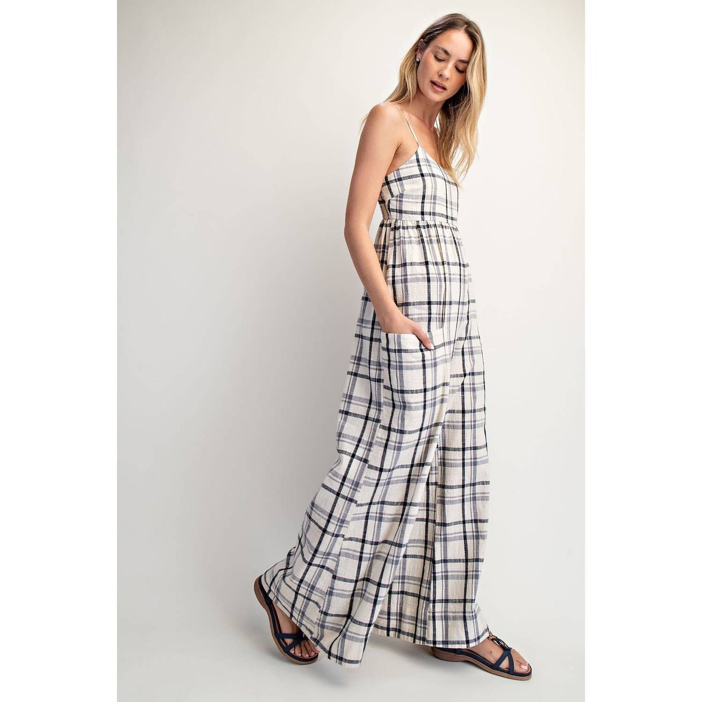 SMOCKED BACK JUMPSUIT