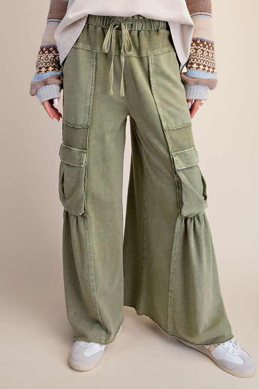 Washed Terry Knit Pants