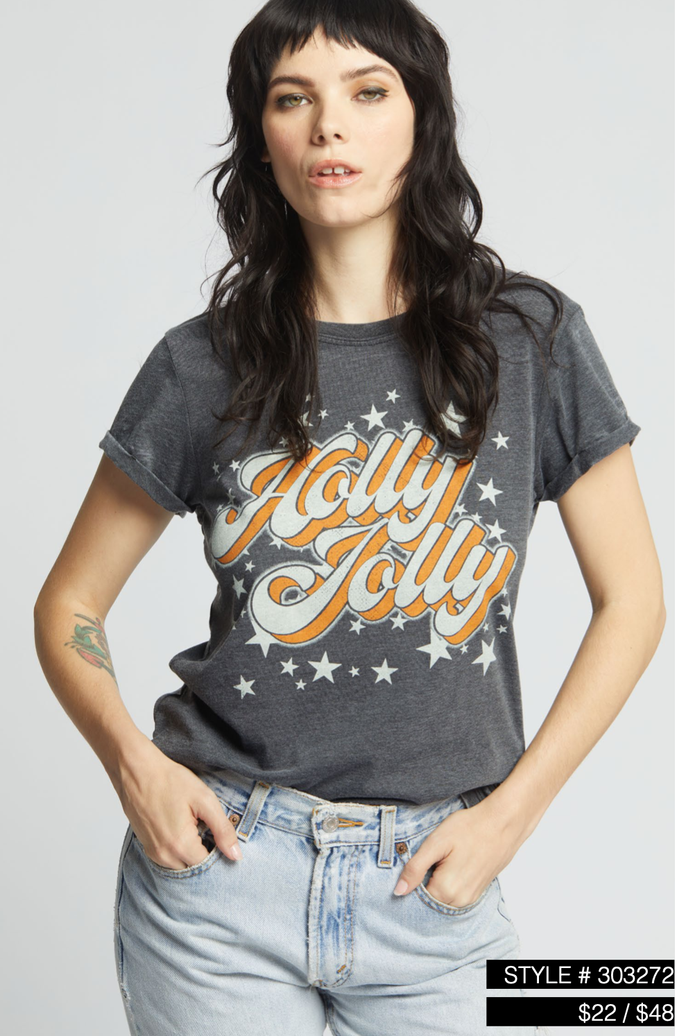 Holly Jolly Burn Out Graphic Tee