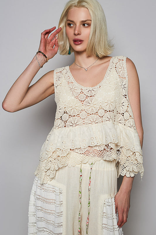 POL Lace Crochet Tank