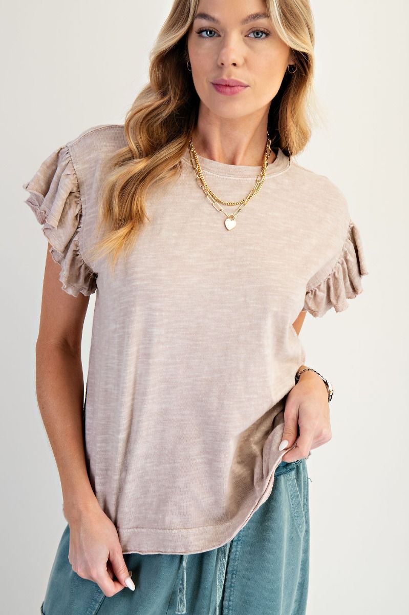 Slub Ruffle Tee