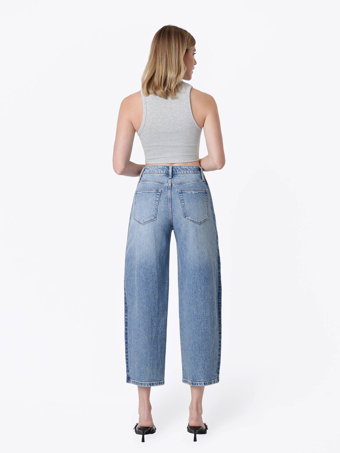 Side Stripe Barrel Jeans