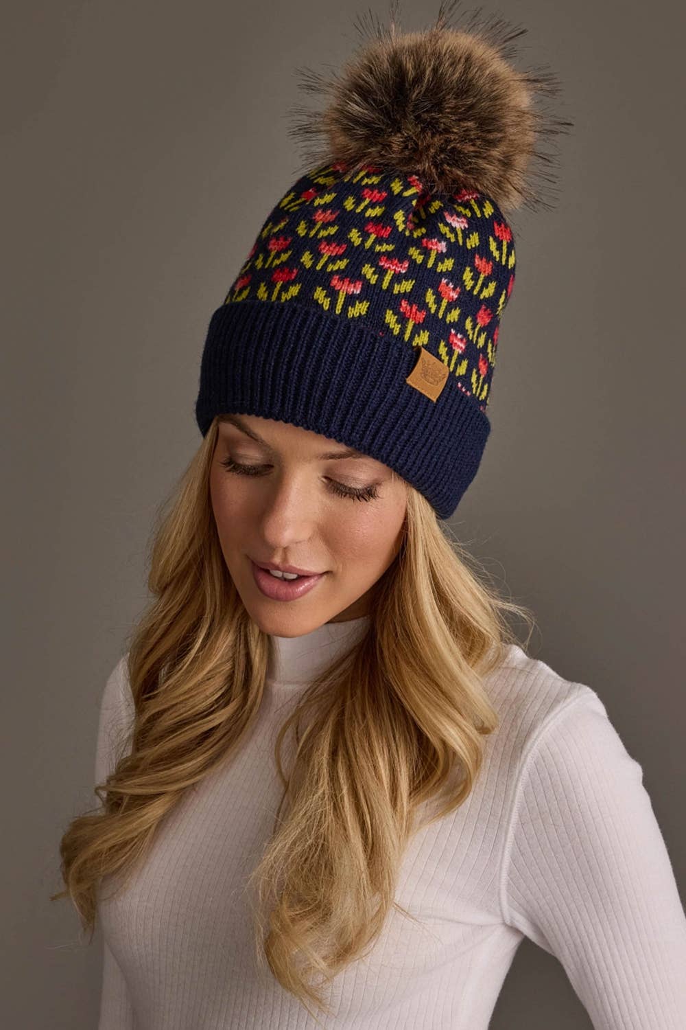 Navy Flower Hat