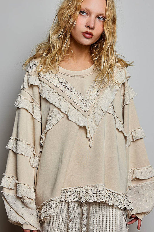 POL: Darling Ruffle Sweatshirt