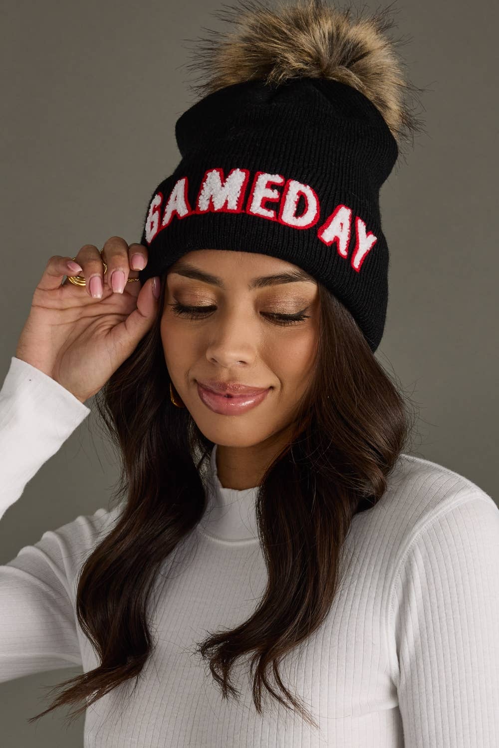 Black, White & Red Game Hat