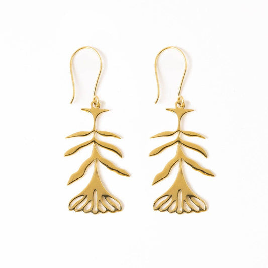 Botanical Leaf Drop Earrings