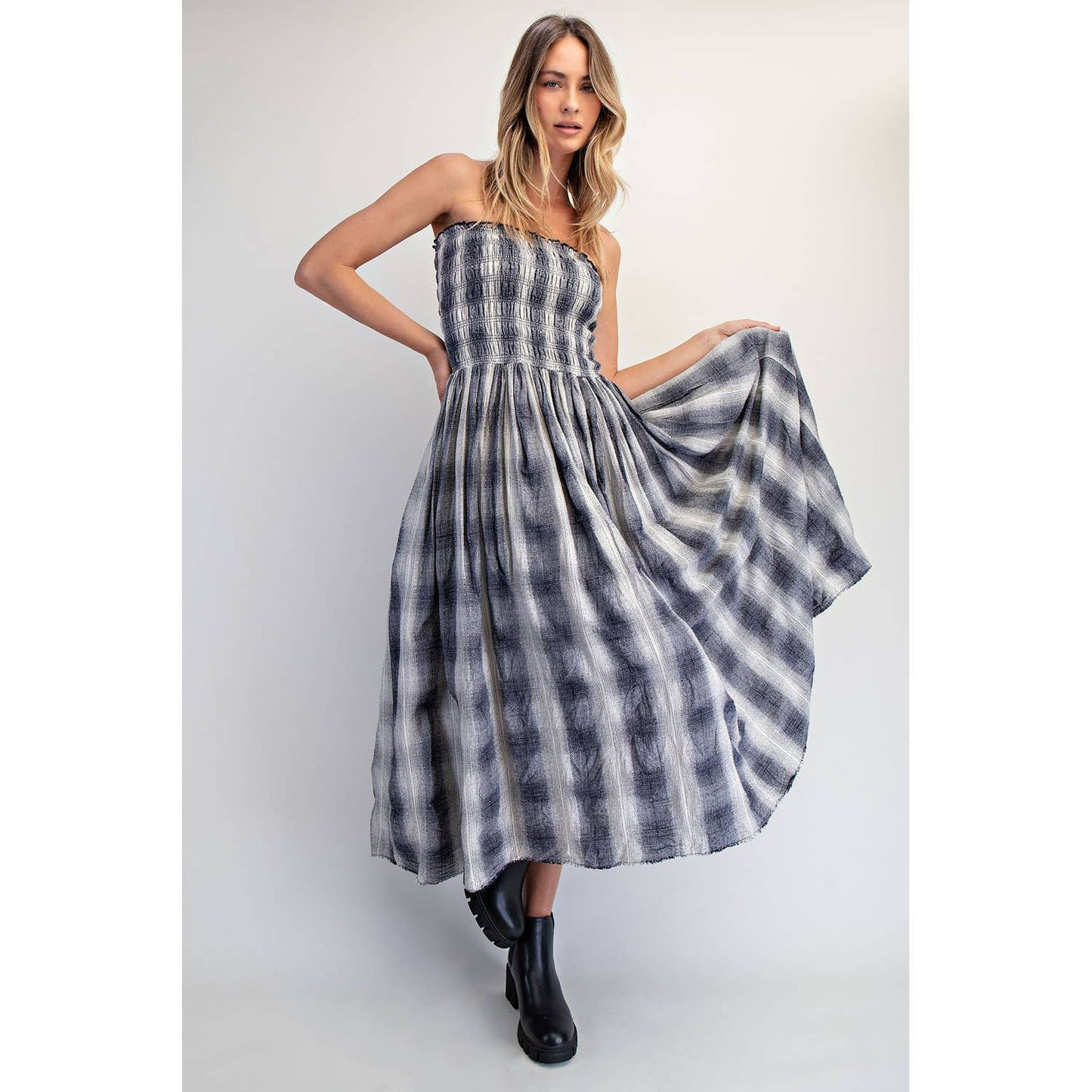 PLAID CONVERTIBLE MAXI SKIRT/DRESS