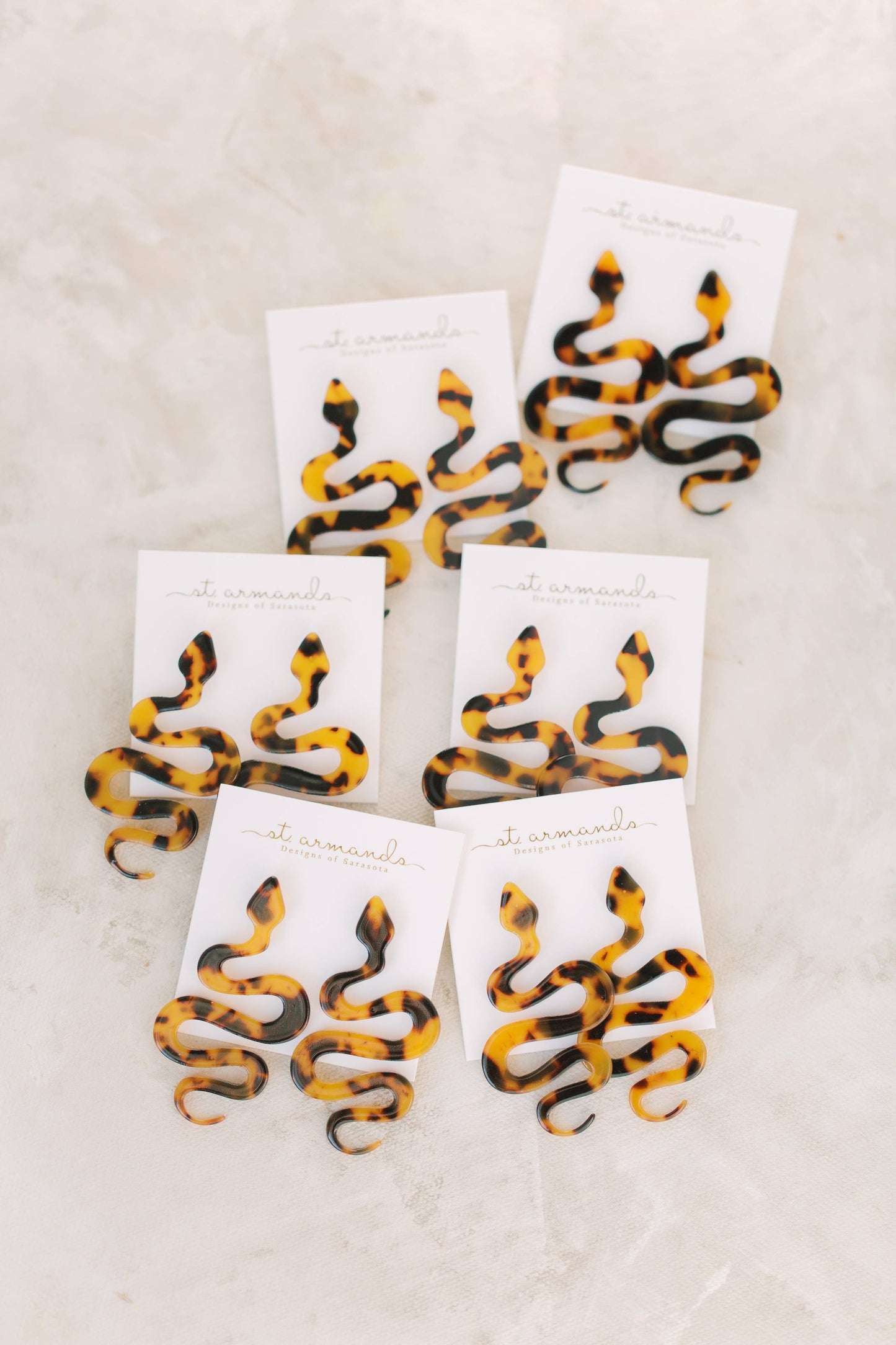 Brown Tortoise Snake Earrings