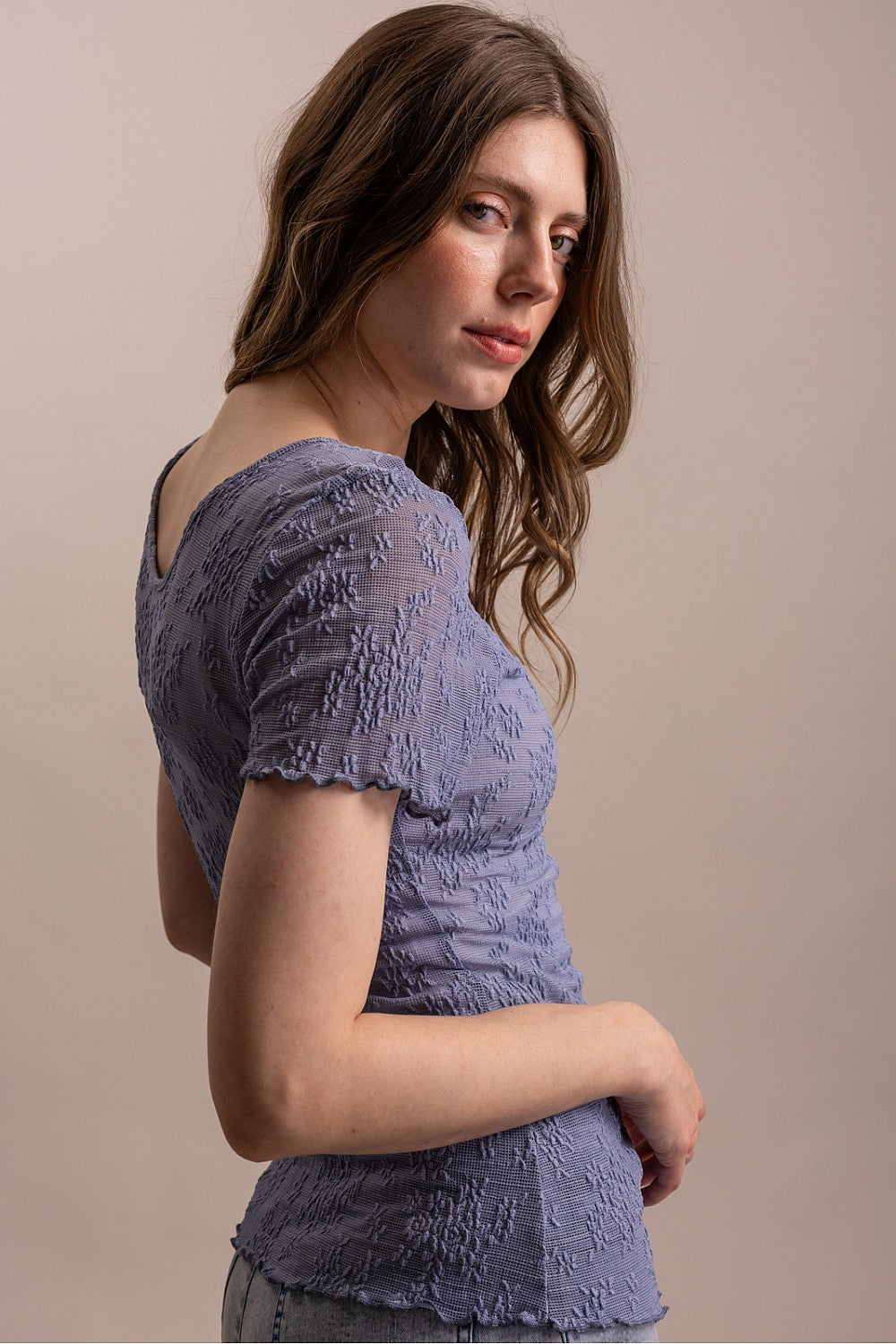 Short Sleeve Lace Top