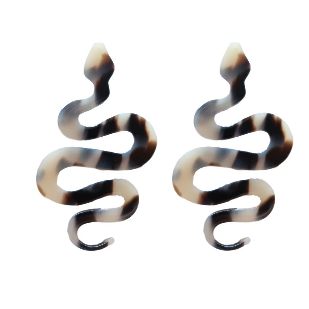 Blonde Tortoise Snake Earrings
