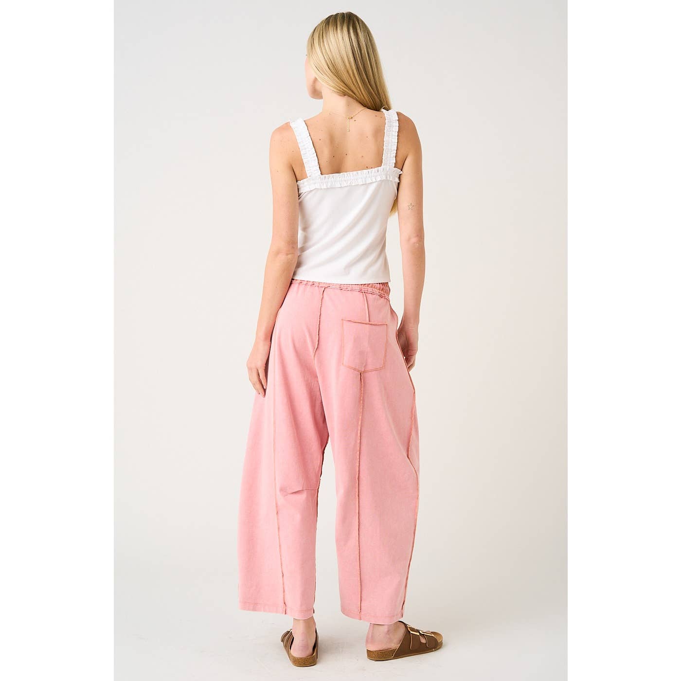 SEAM DETAIL BARREL PANTS