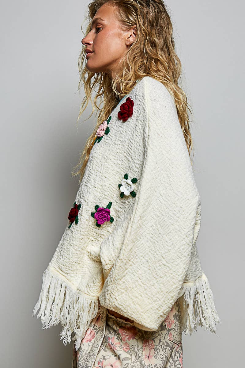 POL: Fringe Poncho Sweater