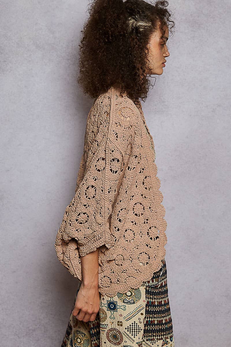 Pol: Crochet Chenille Cardigan