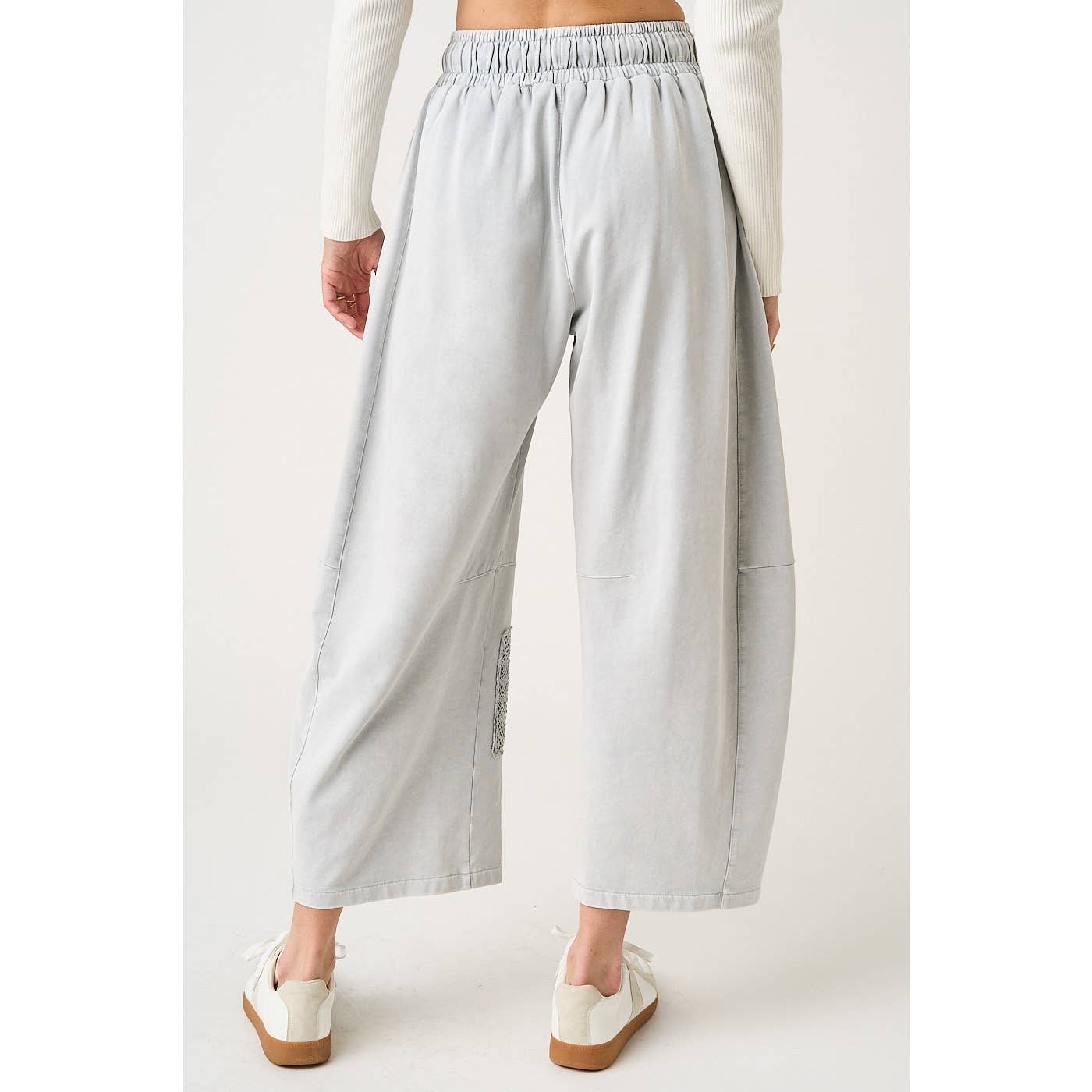 CROCHET PATCH BARREL SWEATS