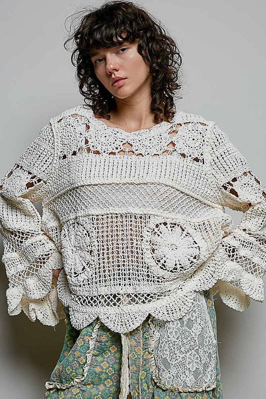Pol: Crochet Knit Sweater