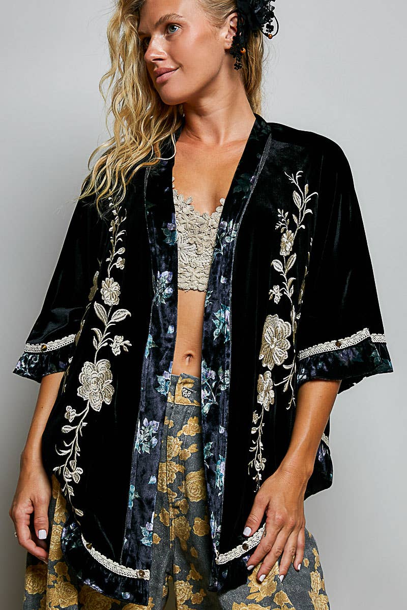 POL: Velvet Ruffle Cardi