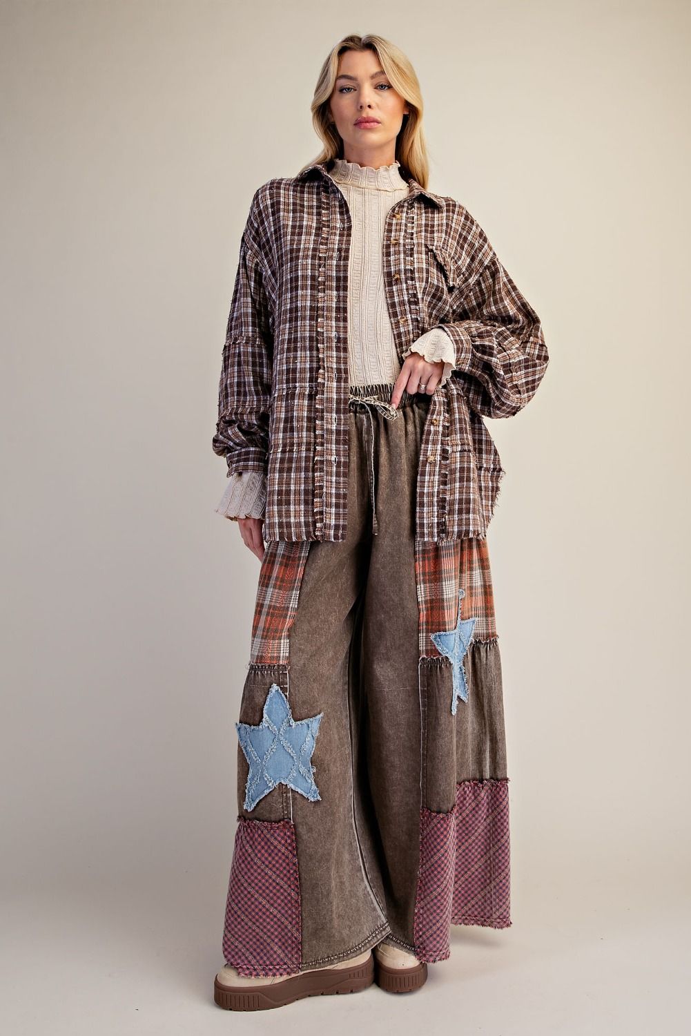 Distressed Plaid Flannel