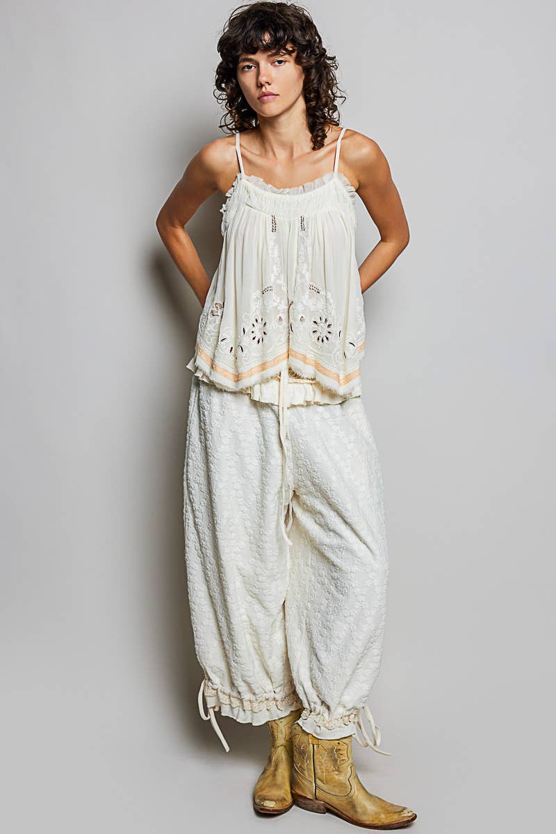 Pol: Lace Ruffle Joggers