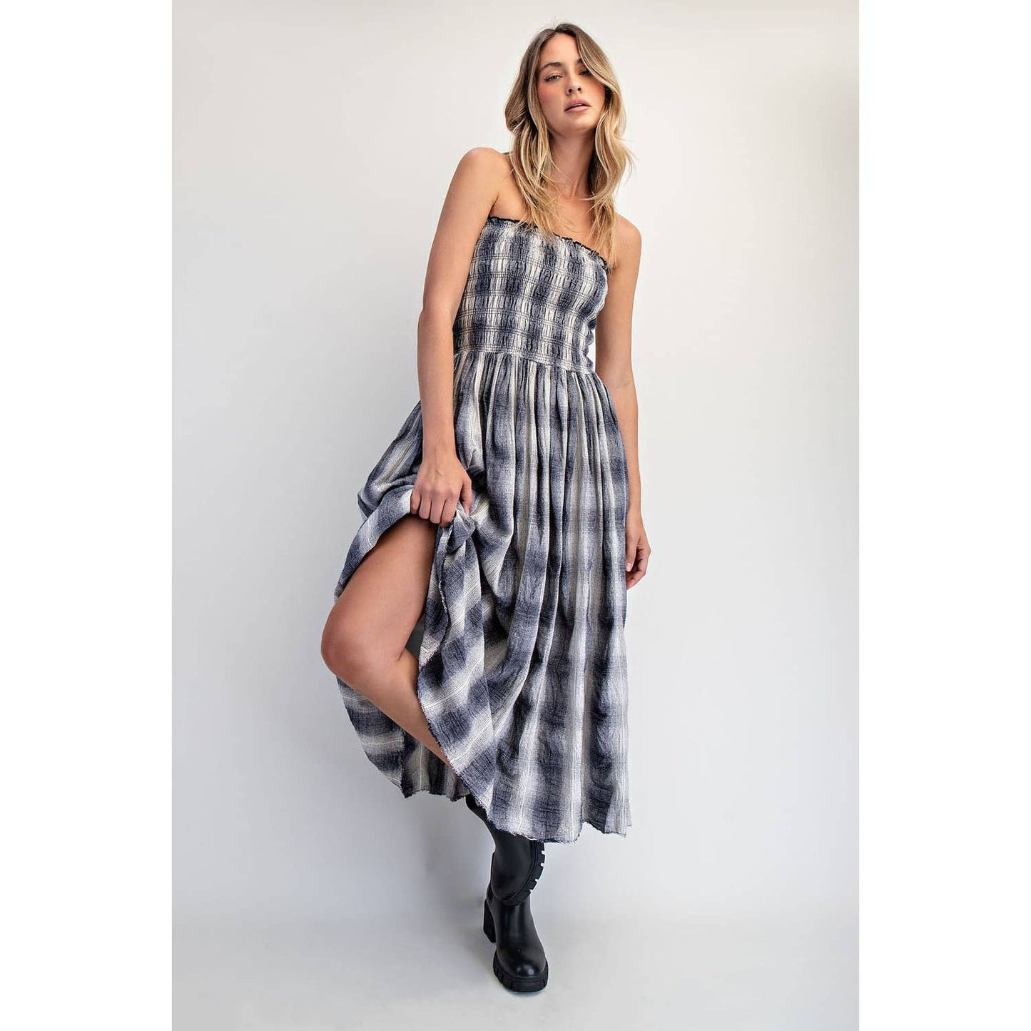 PLAID CONVERTIBLE MAXI SKIRT/DRESS