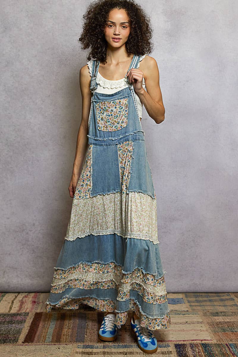 Pol: Denim Patch Jumper Dress