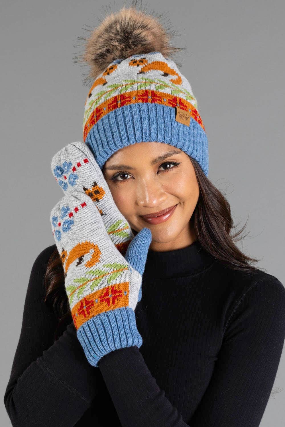 Blue Fox Mittens