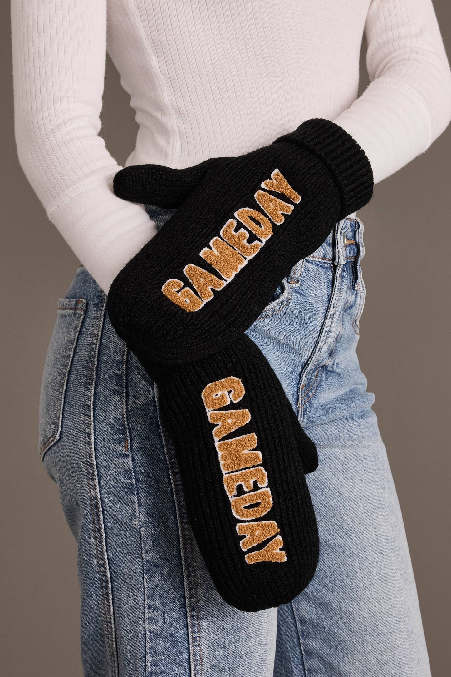 Black & Tan Game Day Mittens