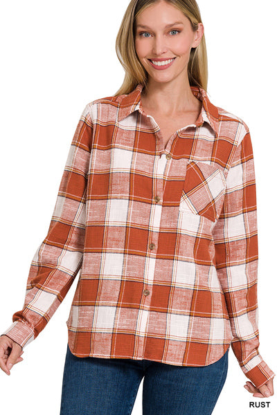 Sharon Plaid Top