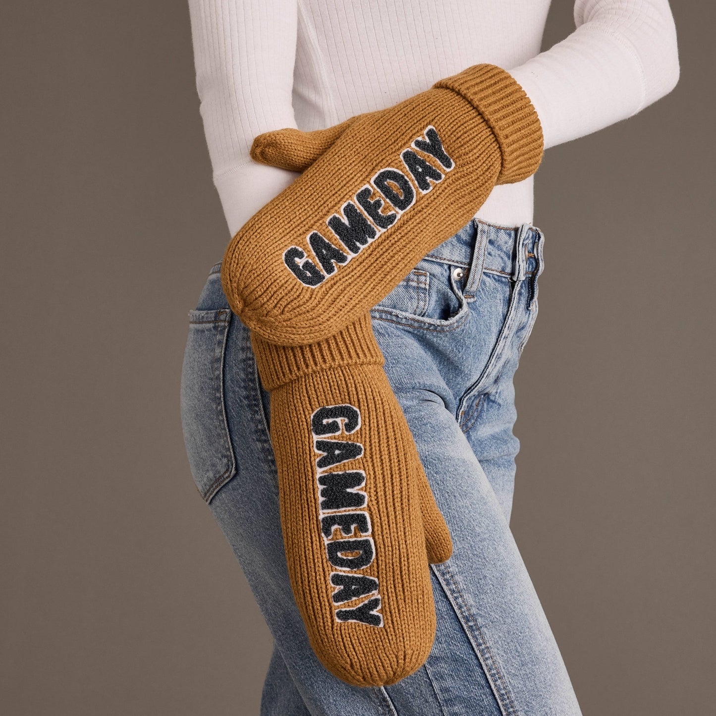 Camel & Gray Game Day Mittens