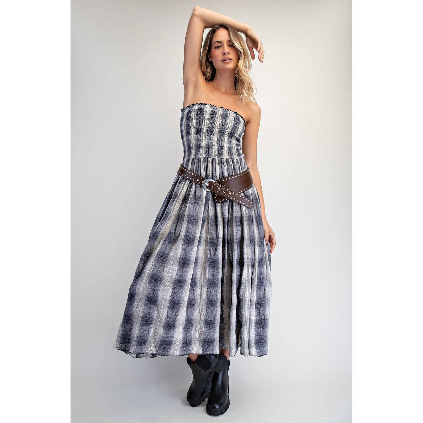 PLAID CONVERTIBLE MAXI SKIRT/DRESS
