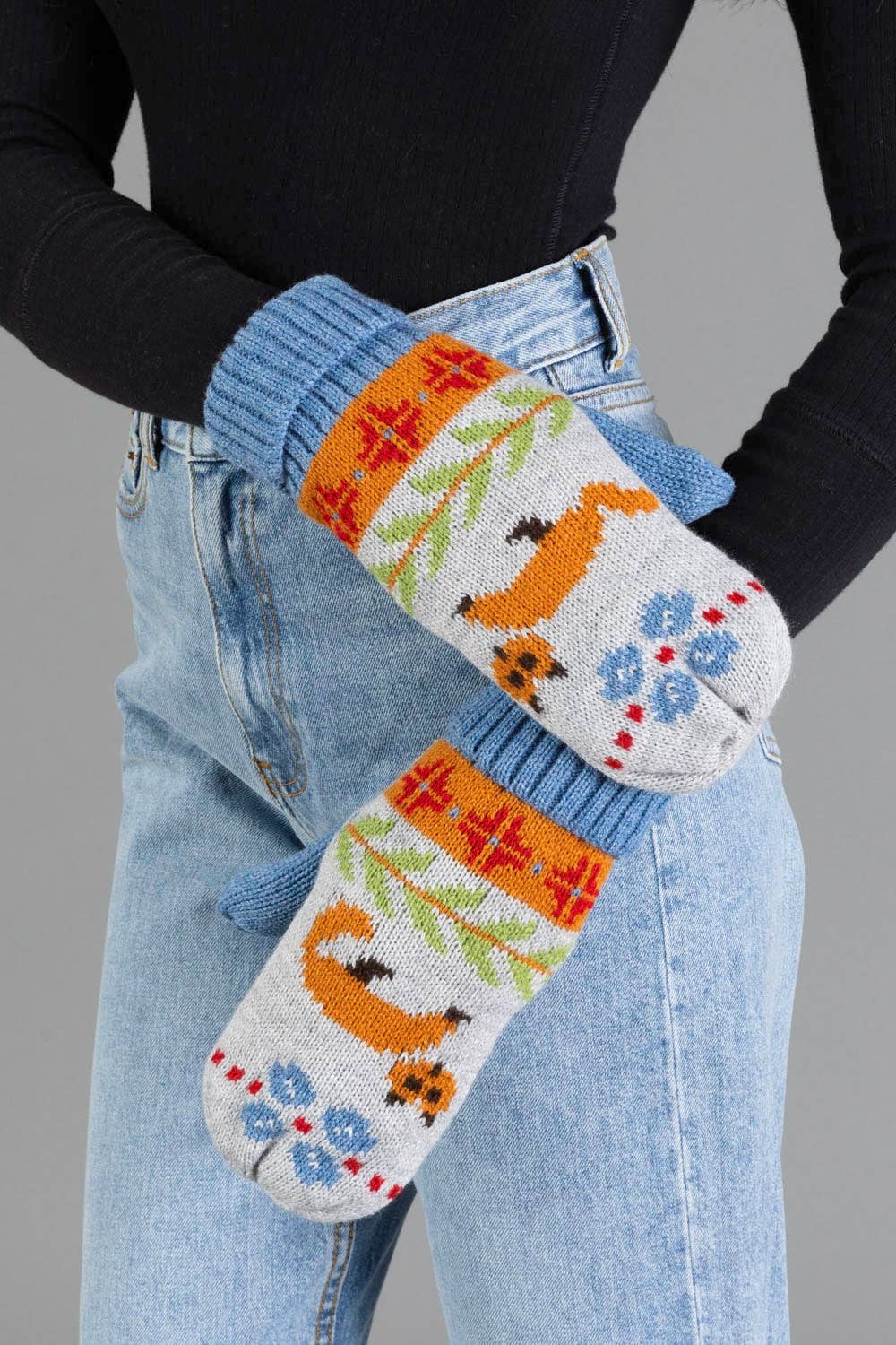 Blue Fox Mittens